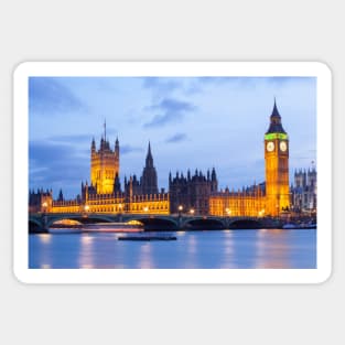 Cityscape of Big Ben and Westminster Bridge Sticker